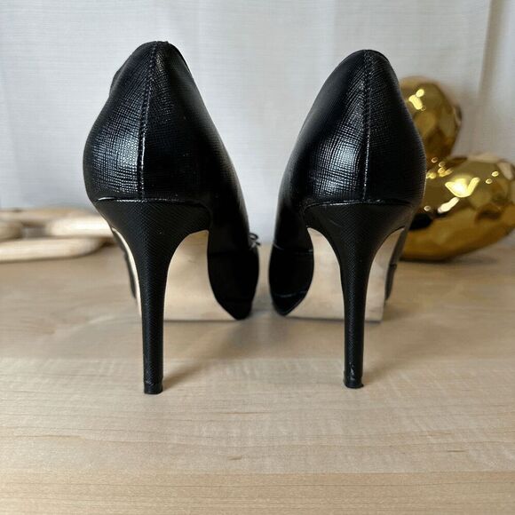 MARC FISHER Marsha‎ Peep Toe Bow Black Pumps - Picture 6 of 8